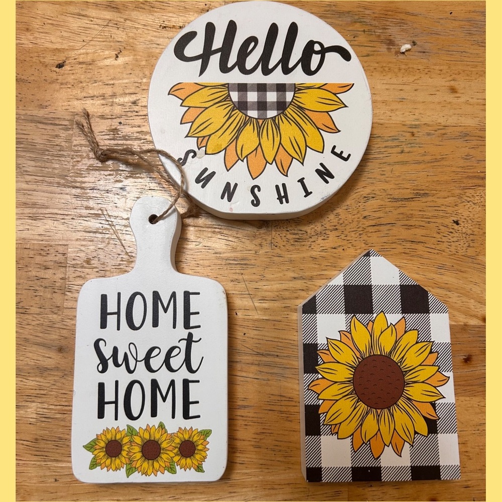 Charming Sunflower Decorative Sign Set